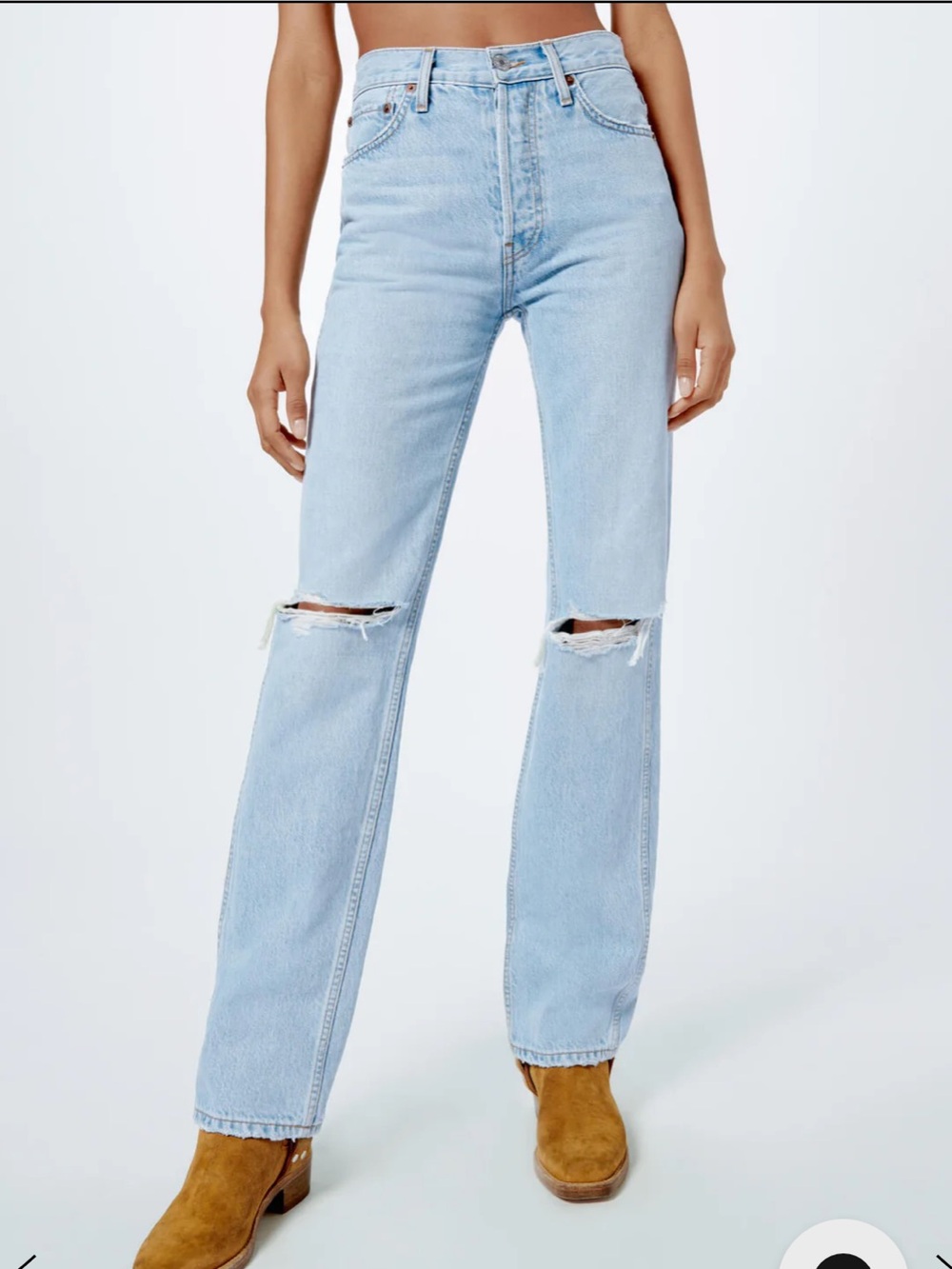 Re/Done High-Rise Loose Fit Light Blue Jeans